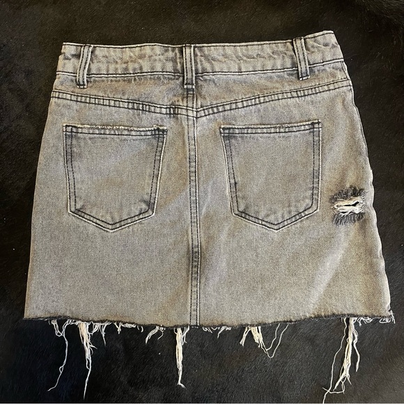 Gray Denim Mini Skirt - Picture 5 of 5
